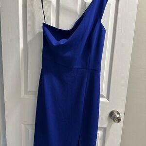 Vince Camuto Royal Blue One-Shoulder Dress